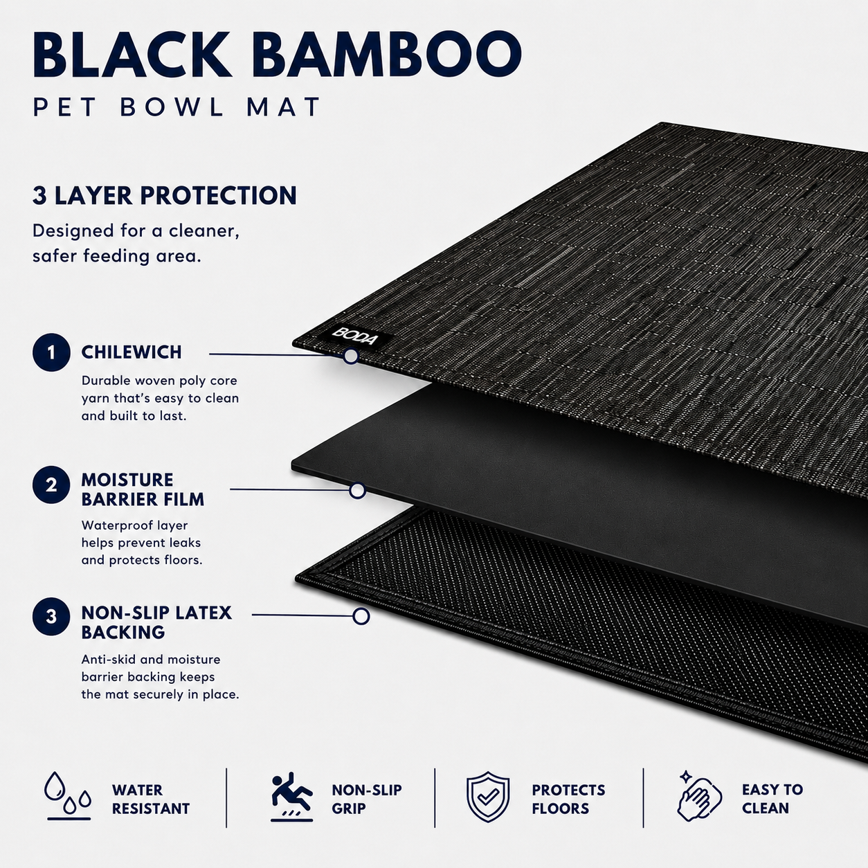 Black Bamboo Mat